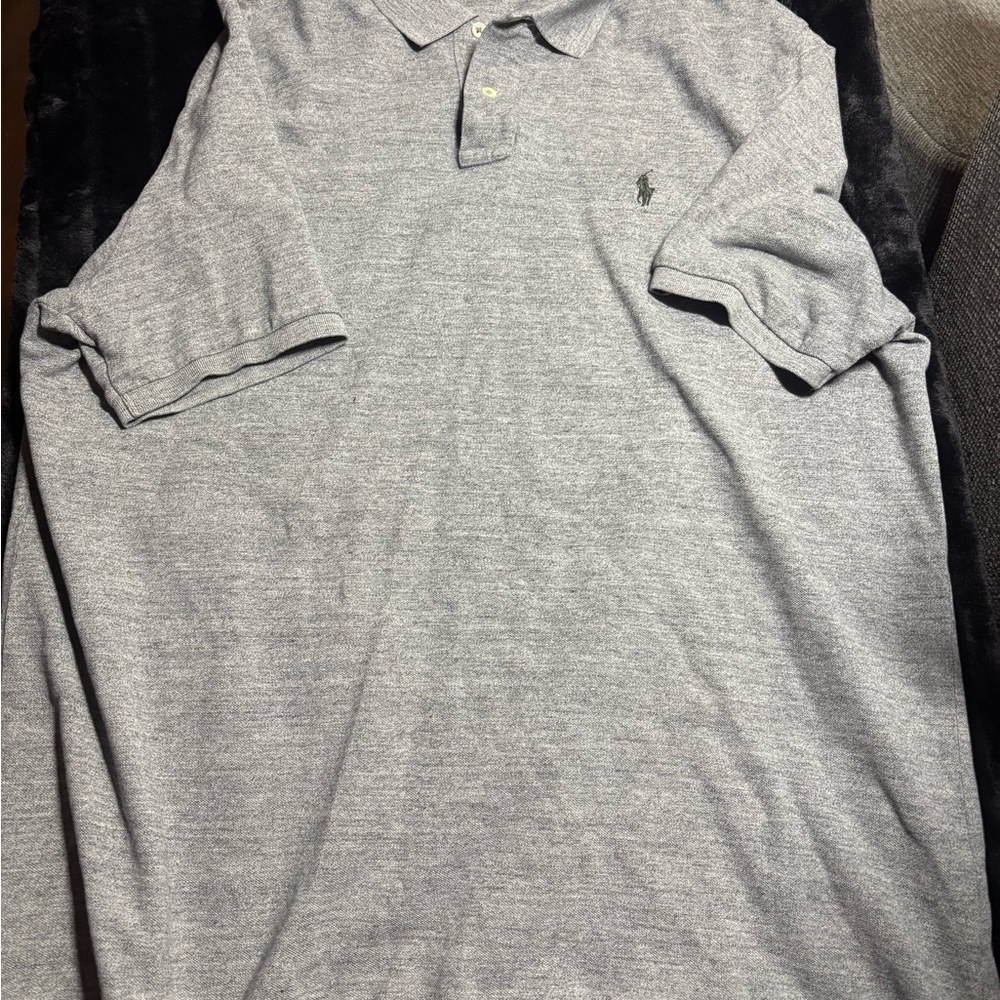 Polo by Ralph Lauren Heather Gray Polo Shirt with Green Logo